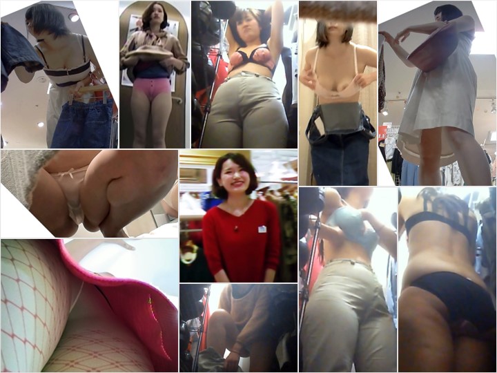 Gcolle changing 27-29 48 試着室お着替え 店員さん 赤ワンピ