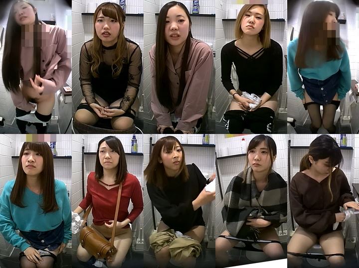 黒髪サラサラJK＆クリトリス丸見え激カワJD★9名のJD＆奥様達のおしっこ姿を正面撮影！