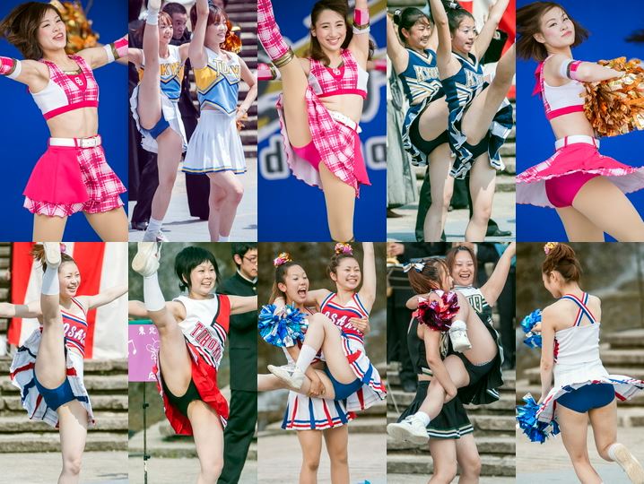 Gcolle_Cheer_93 特大接写チアガール 4 ハイキックからの股間と脇を集中的に接写, 特大接写チアガール 5 陰毛が沢山ハミ出やハミパンといろいろ