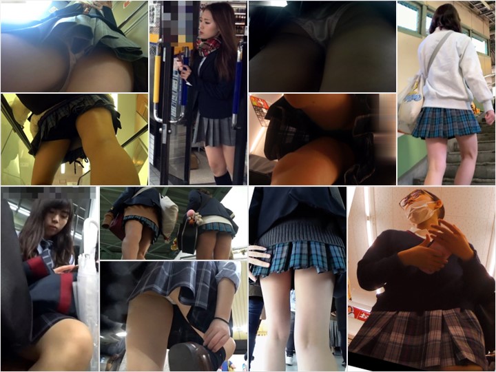Gcolle Upskirt  パンチラ逆さ撮り2 通勤中のOL 食い込みパンティ！
