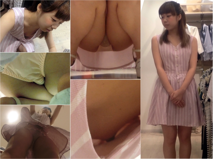 アイドル級店員のお顔もPも乳首も丸見え！超接写お尻に開脚M字でスジがくっきりなアソコもバッチリ！パンチラ盗撮♡