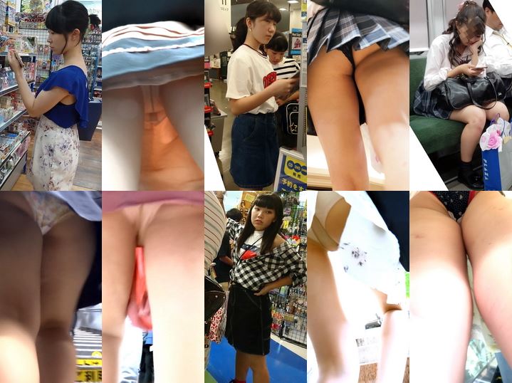 Gcolle Upskirt  パンチラ盗撮 女子大生 白パンツを超接近撮影