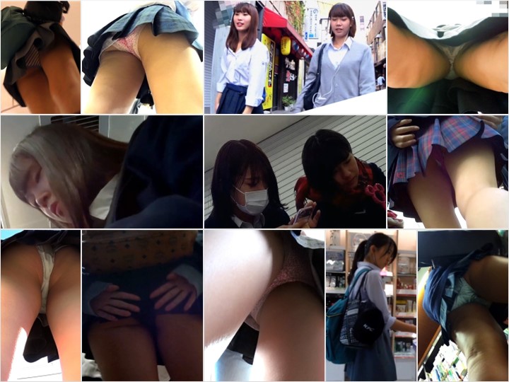 Gcolle Upskirt 過去作その９, 黒いネコからの贈り物　禁断の逆さ撮り4 vol49　vol40の同一人物編, メンヘラを逆さ撮り, 水色綿パン逆さ撮り※特典付き