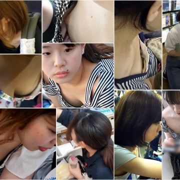 Downbluse_110 胸ちら娘vol.58, 胸ちら動画 No.149 大きくても…, ノーブラJ○！タンクトップで横から丸見え！！胸チラ, スマホ触りお姉さんの電車胸チラ