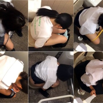 15334152 【JKおしっこ空爆①】制服JK達のおしっこ姿をがっつり上から撮影！スマホ撮影の緊張感が最高