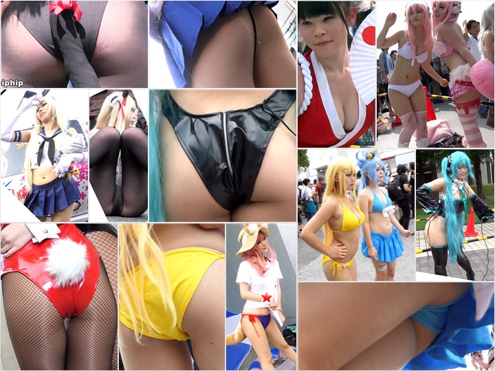 セット商品★コミックマーケット コスプレ アイドルコス バックパンチラ 対面開脚 美脚純白パンチラ