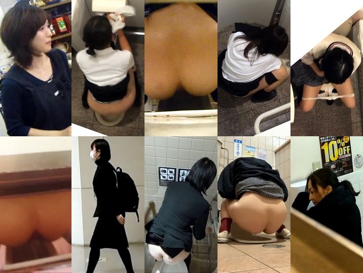 digi-tents_toilet_96 トイレの上から・・・, 永久保存版！女子大生の和式トイレ, トイレの中の〇Ｋ達, 【新作】【FHD】【顔有】女性スタッフのSC籠り空爆　オリシー交換のマン毛見せ美熟女さん