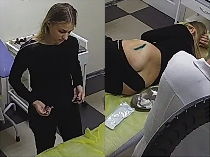 Real hidden camera in gynecological cabinet