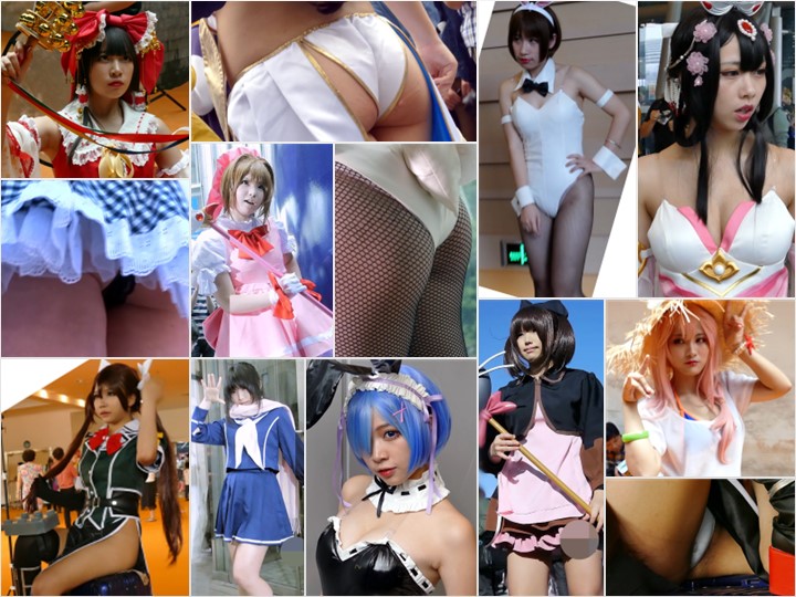 【フルHD動画】中国／台湾 コスプレ イベント撮影会 １, 【フルHD動画】中国コスプレイベント展撮影会 ２０１８（６）, コミックマーケット コスプレ 超キュートなレイヤーさんのミニスカコスプレ 3衣装セット セクシー生足太もも コミケ