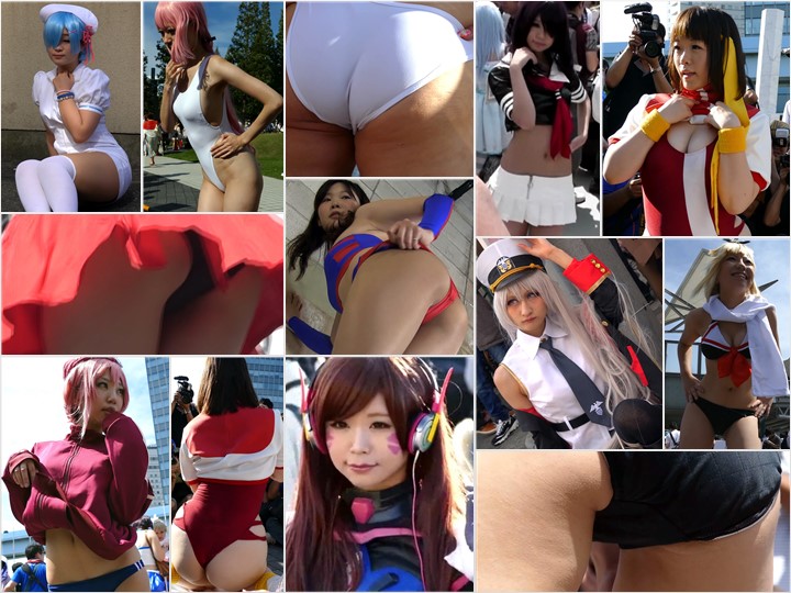 【フルHD動画】中国／台湾 コスプレ イベント撮影会 １, 【フルHD動画】中国コスプレイベント展撮影会 ２０１８（６）, コミックマーケット コスプレ 超キュートなレイヤーさんのミニスカコスプレ 3衣装セット セクシー生足太もも コミケ