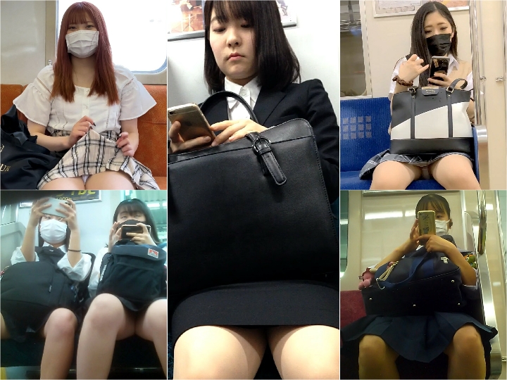 gcolle_metro_206 撮影バレ！乗車率90％の中でわざと見せつけてきて・・・僕を弄び・・・ラストに突き放される, JK対面撮り＃191, 【バレた！！】その目は何を考えているんですか？７, (電車対面）（顔出し）笑顔がとってもCuteな色白なリクルートスーツ女子大生さんを観察してみました!!