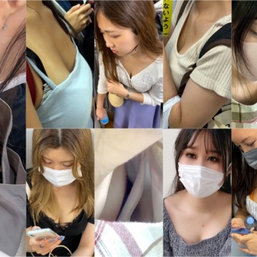 Downbluse_197 美人お姉さんの超接近のエロすぎる巨乳胸元・胸チラ６, 電車で寝ちゃったお姉さん、胸元がガバガバすぎて綺麗なおっぱいが丸見えに, No.3【スマホカウンター盗撮2名分】【くっきり乳首&純白食い込みパンチラ】