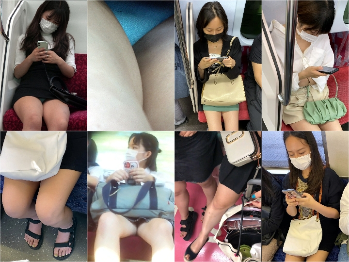 gcolle_metro_304 [4K動画][マスク顔出し]今年NO.1☆彡、<かわいさ><見え度>すべて今年１位確定[ドアップあり]電車からの風景～, JK対面撮り＃200, 若い娘2人の足癖が悪いので監視して鞄にちんこを押し付けてみた