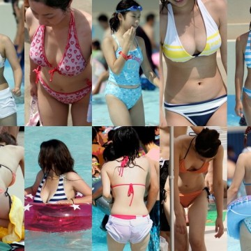 SWIM_41 プールサイドのお嬢さん, vol117-プールで遊ぶ爆巨乳水着娘！デカ過ぎてブラジャー着用！vol119-水辺のビキニ娘
