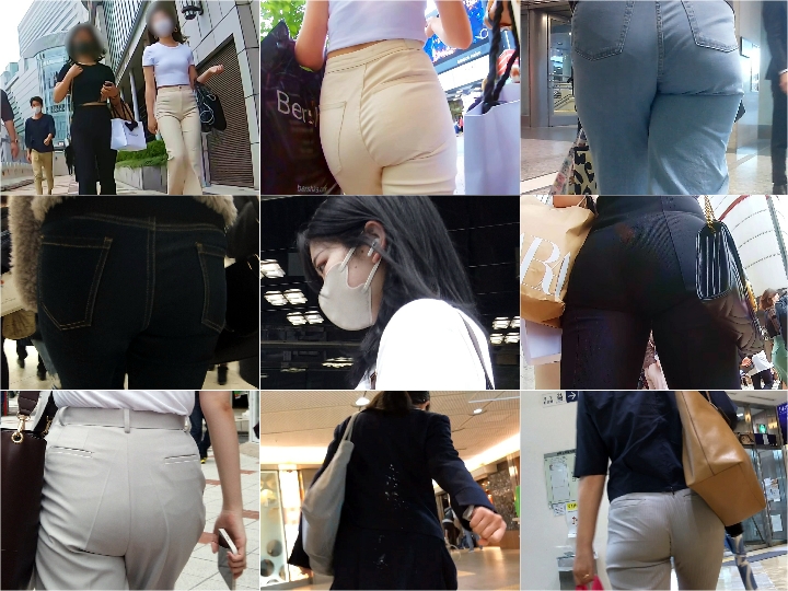 GcolleAss_357 0011街撮り色白清楚なのにおっきめお尻ちゃん, ピタデニ熟女6＊ベビーカーを押す若妻の巨尻にクッキリPライン