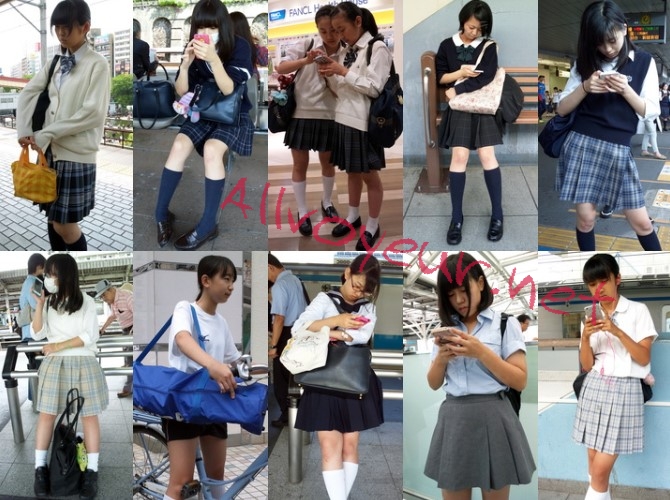 街中風景　制服編３,  制服女子ひざ裏写真集その 11, 駅女子 Vol.２７３