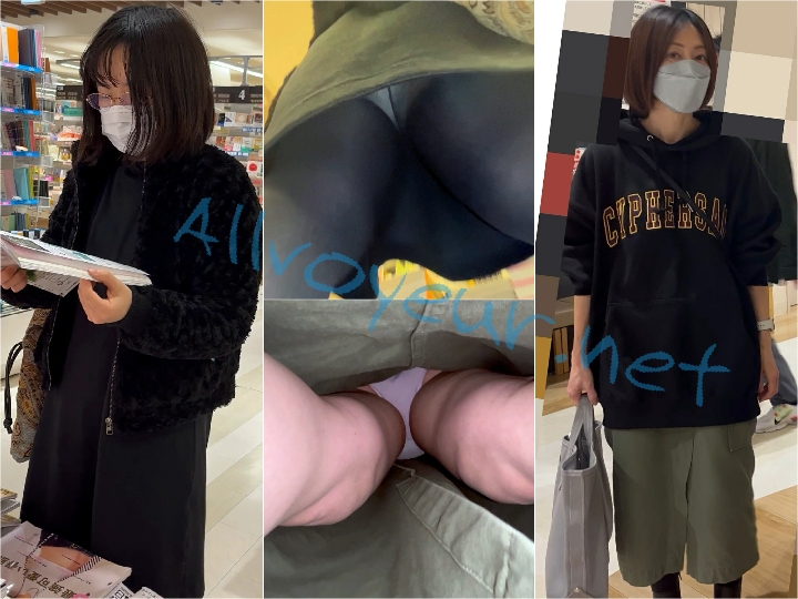 bp147 【 スマホで逆さ撮り152】家族でショッピング中、娘はスカートじゃないので代わりにお母さんのパンツ撮ったったww【3名収録】