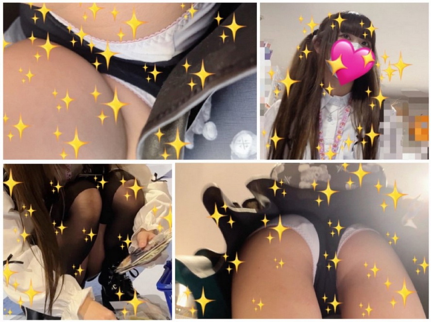 最強可愛いツインテール女子の 、重ね履きが全く意味無しにガッツリはみ出した純白生P！ JK39SP-4K