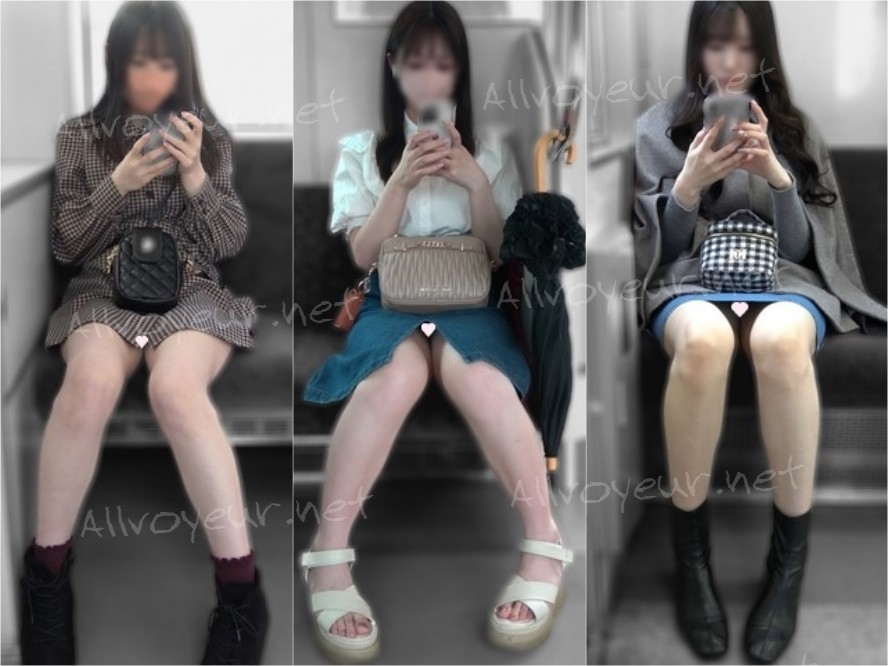 3人分、3人のかわいい推定JDの色々なパ●ツ[4K動画][ドアップあり]