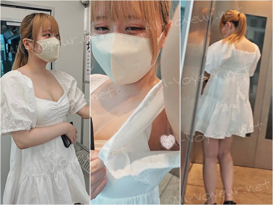 【腋毛超接写】むっちり白ワンピギャルの袖奥ジョリ腋と過激な誘惑を超接写