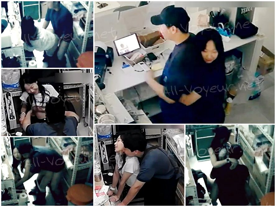 【摄像头】美女勾引2位男同事 奶茶店老板在仓库操漂亮女友