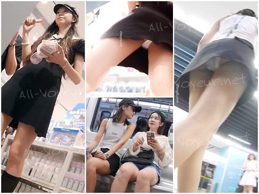 『D D』-122-粉色公主裙学生妹，长筒白袜，浅绿内内