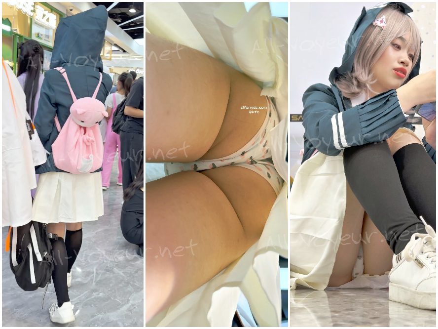 【KFC】长裙靓女和闺蜜逛街 拍着拍着发现镜头 淡粉色内内