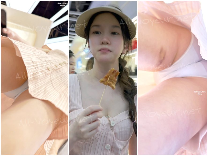 【KFC】两姐妹逛街买奶茶。长裙下穿着同款蓝色内一箭双雕