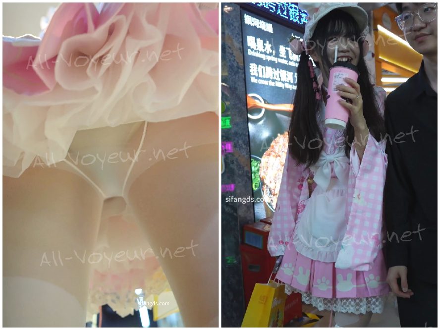 (BC-AA-532)粉色女仆装双马尾小姐姐..拼接丝袜无痕内上楼梯