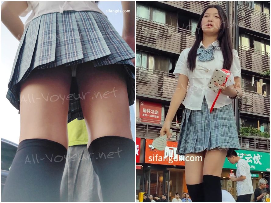 【CSCD】日系水手服黑丝小姐姐和闺蜜逛街,白色内内