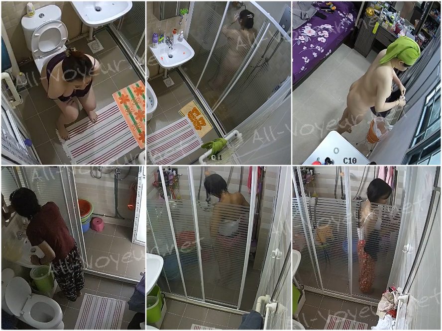 ハッカーが自宅の監視カメラをハッキングし、ふくよかな女性ホストとメイドがお風呂に入ったり、浴室でトイレに行ったりする様子を密かに撮影した。