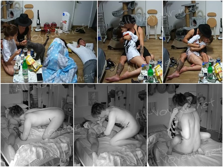 ハッカーが自宅のウェブカメラをハッキングして密かに録画❤️数人の友人が一緒に夕食をとり、美しいガールフレンドを酔わせてボーイフレンドとセックスをしました。