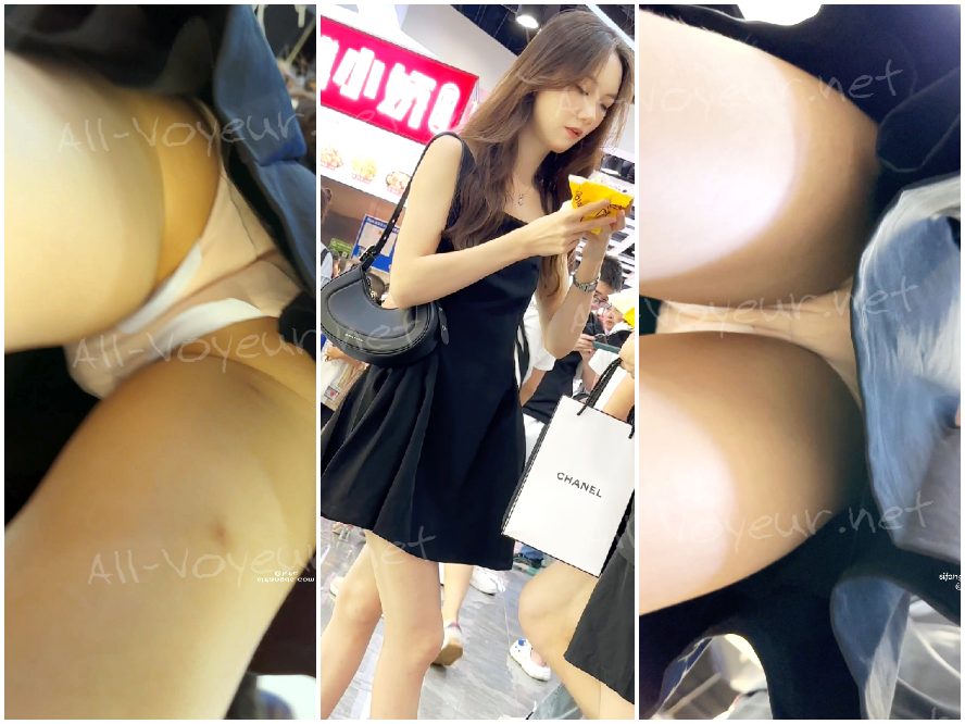 【KFC】黑色长裙靓女和男友买小吃 粉色内前后CD被男友发现