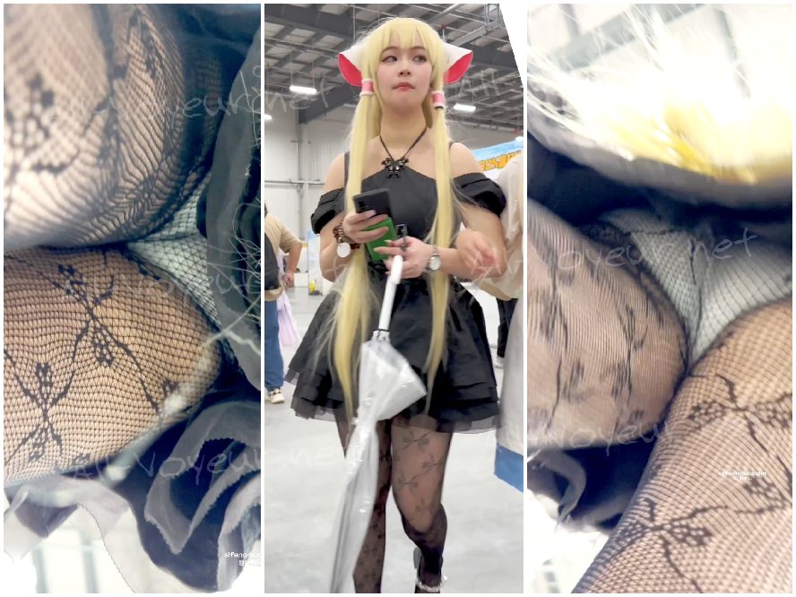 【KFC】黑色长裙靓女和男友买小吃 粉色内前后CD被男友发现