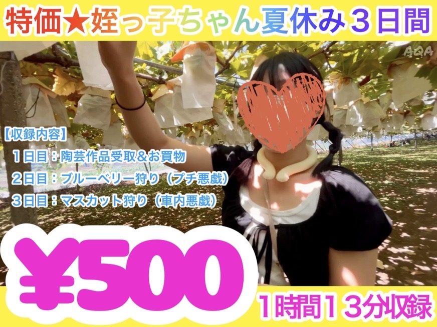 【特価★姪っ子ちゃん夏休み３日間】大好きなフルーツ狩り満喫〜車内悪戯・四つん這いでもイキまくり〜