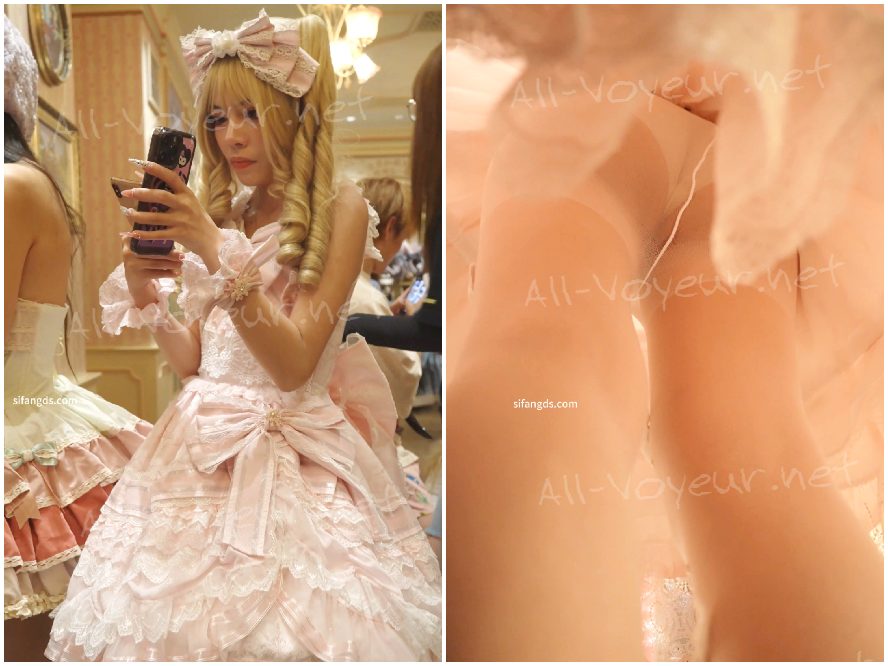 数人の大学生が一緒に買い物に行きました…曲線美のある体型のグレーのロングスカートとタイトな下着