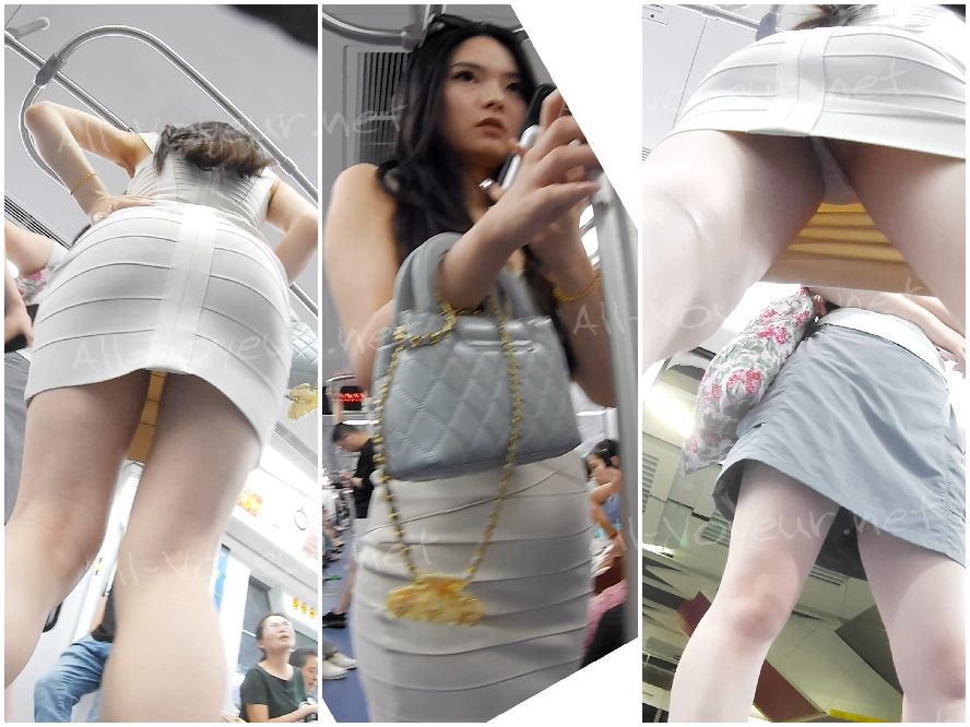 151 - 白くて形のよいお尻と張りのある臀部を持つ女性が、白いぴったりした下着を身につけて誘惑的なポーズをとっています。