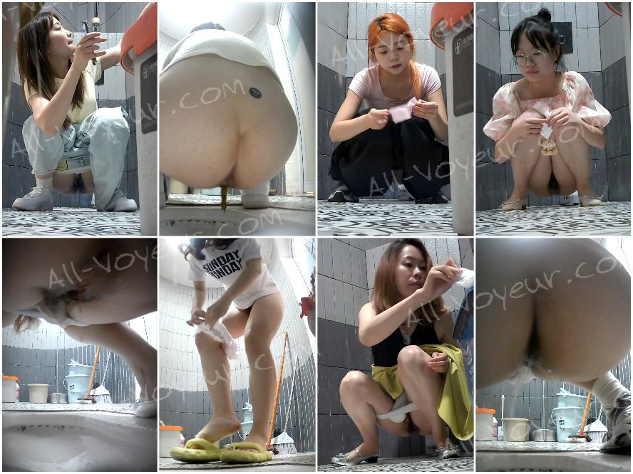 【トイレショット】パノラマビュー、前後視点：女の子の脱衣とナプキン交換（9V）【某サイト様オリジナル版】