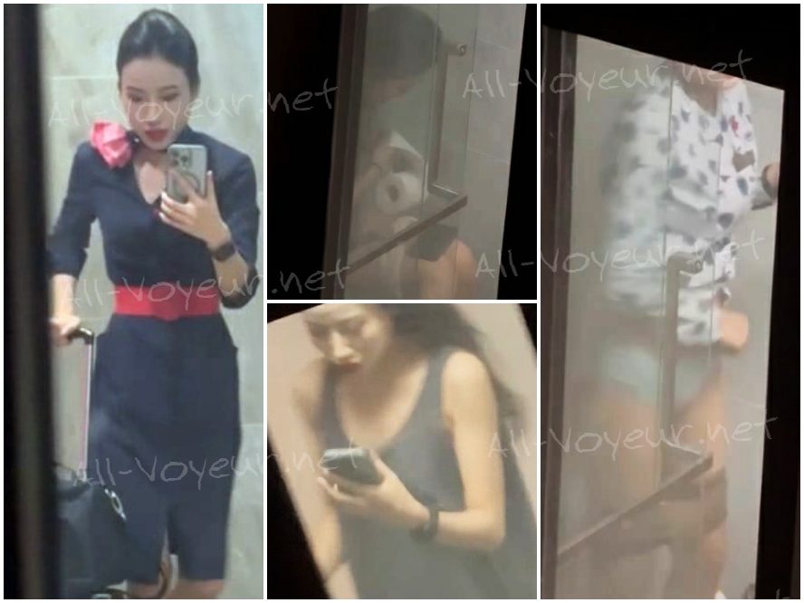 複数の客室乗務員が寮内で毎日シャワーを浴びたり着替えたりする様子が窓の外から密かに撮影された。(82V)