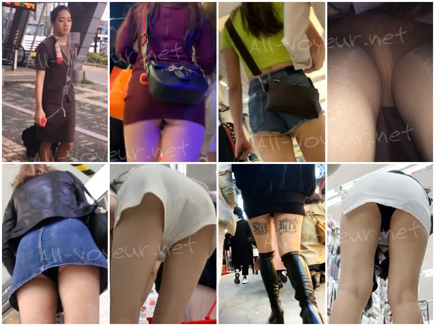 最高品質のバーゲン品、客室乗務員、ショッピングモールのノーパンで大きなお尻の夜市の美女たち。