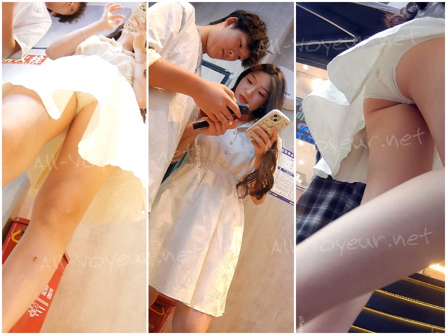 207 - 水玉模様のドレス、女子高生スタイル、ライトパープルの反射裏地