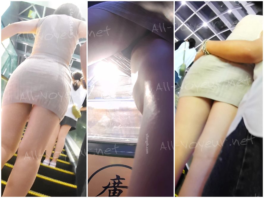 213 - 白いシャツワンピース、眼鏡をかけた女性、足を広げ、淡い黄色のランジェリー