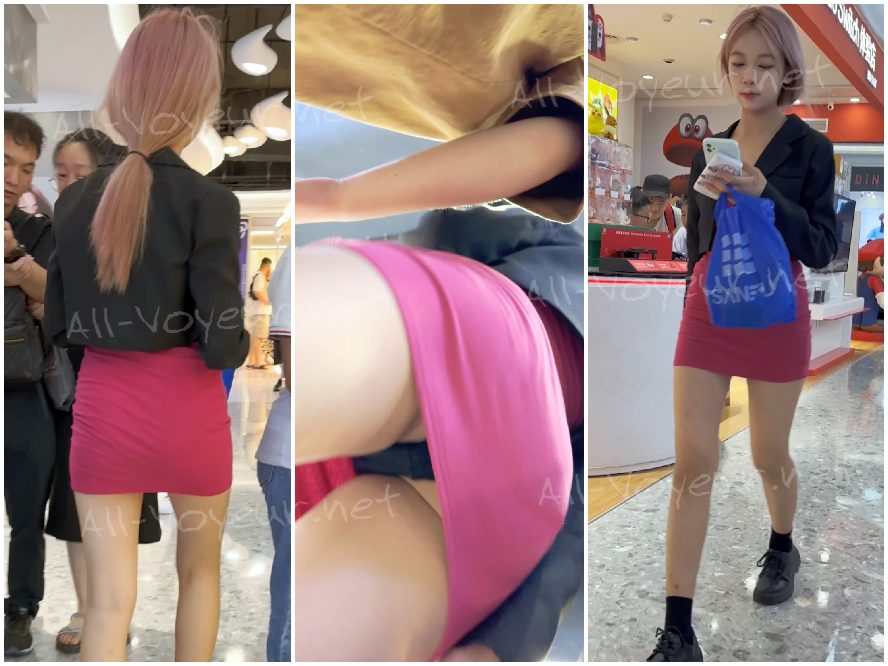 ボディコンスカートをはいて家に急いで帰る女子高生 - 黒い下着の表と裏のCD