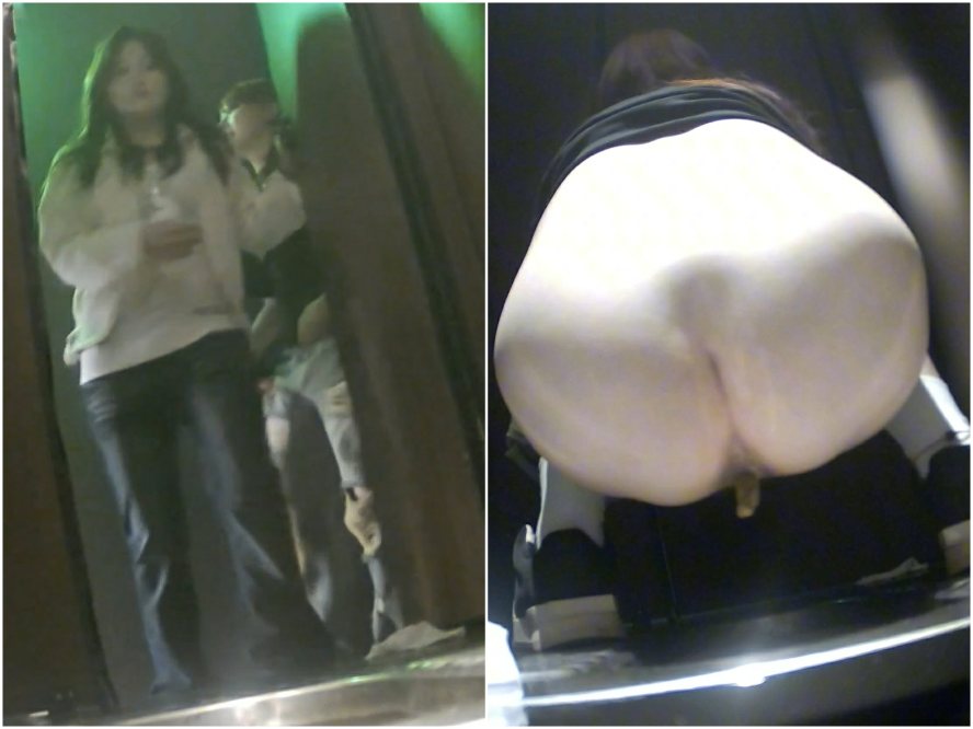 [トイレショット] バーの女の子がうんちをした後、お尻をきれいに拭かない。