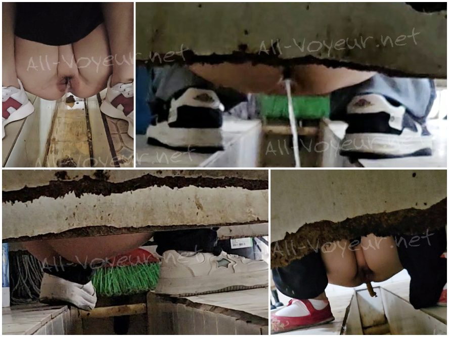 乾いたトイレをこっそり撮影しながら女性が拍手 - 画面いっぱいの排泄物、下痢エピソード31。