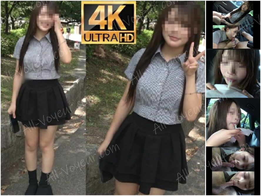 アイドル顔のココネちゃん車内フェラ挑戦