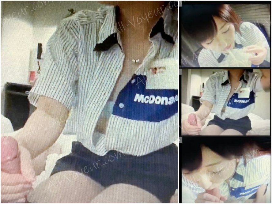 マックの制服でフェラ口内射精