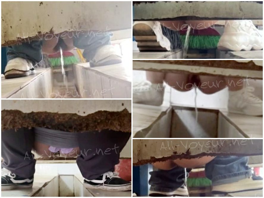 乾いたトイレをこっそり撮影しながら女性が拍手 - 画面いっぱいの排泄物、下痢エピソード32。