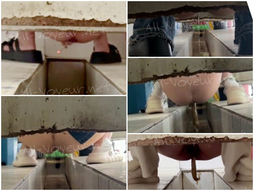 乾いたトイレをこっそり撮影しながら女性が拍手 - 画面いっぱいの排泄物、下痢エピソード32。