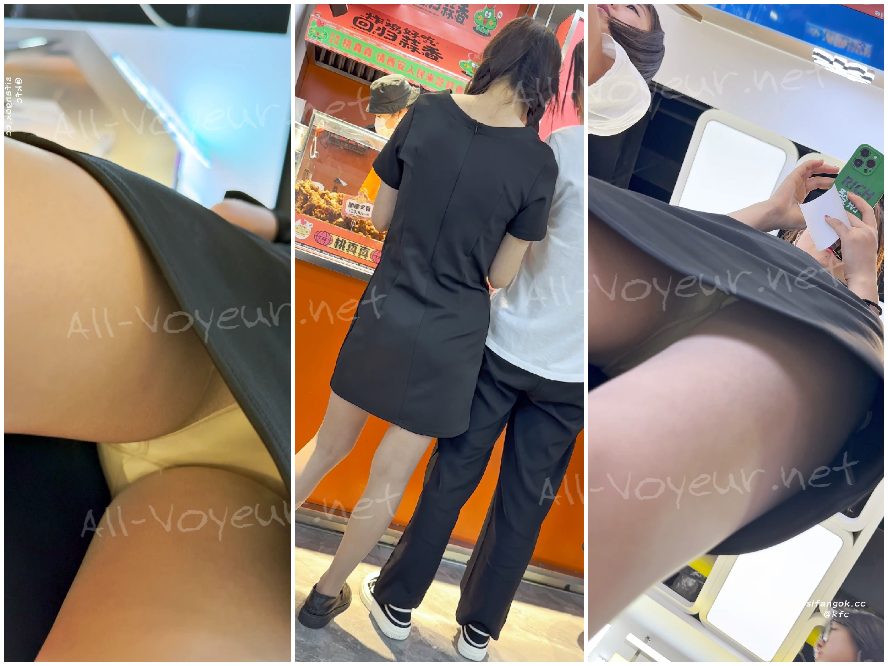 若い女性とその親友が買い物に出かけました。彼女は白いロングスカートを着て、その下に黄色い露出度の高いブラジャーを着けていました。前面はかなり黒ずんでいました。